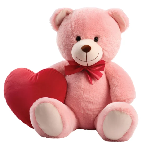 Oso de Peluche Rosa con Corazón