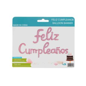 Globos “FELIZ CUMPLEAÑOS” rosado— Decoración para Fiestas