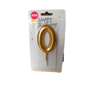 Vela de Cumpleaños Número 0 dorado– ARY Ayacucho Perú
