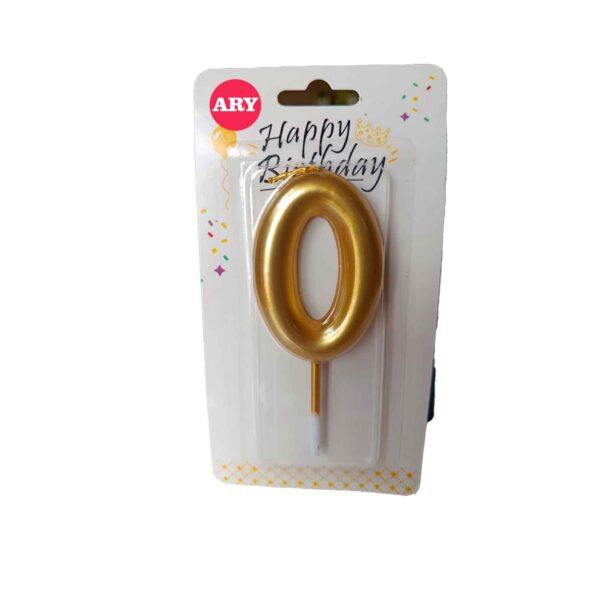 Vela de Cumpleaños Número 0 dorado– ARY Ayacucho Perú