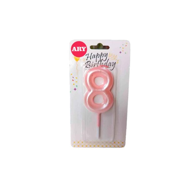 Vela de Cumpleaños Número 8 Rosa – ARY Ayacucho Perú