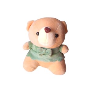 Peluche Osito con Vestido Verde y Lazo